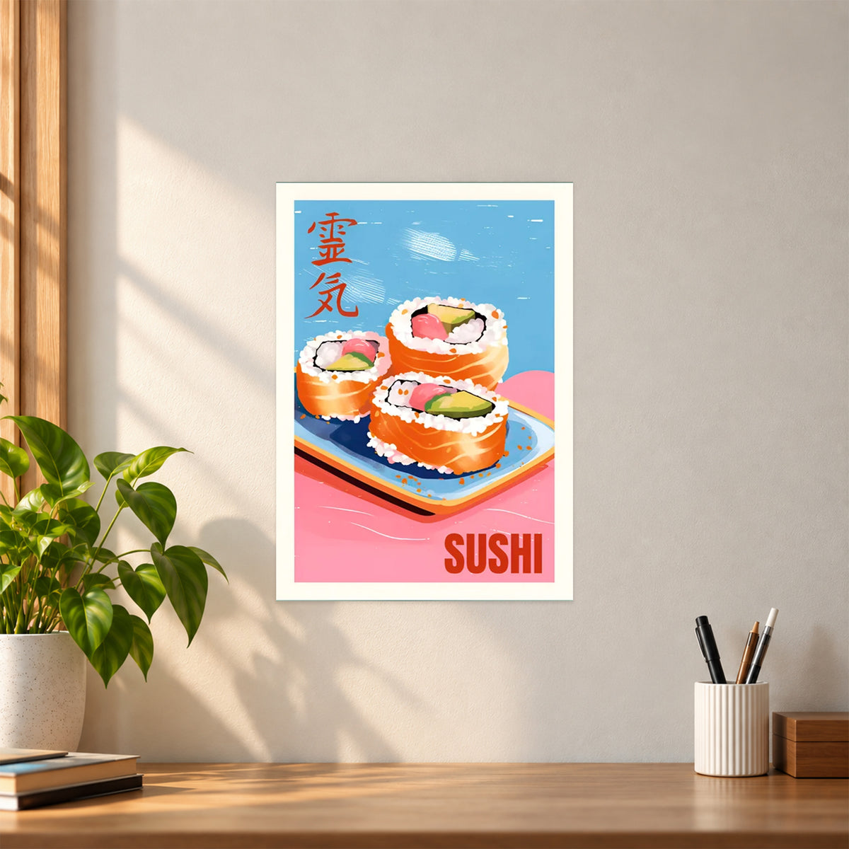 Artistic Sushi Poster || Japanese Food Wall Art & Kitchen Decor