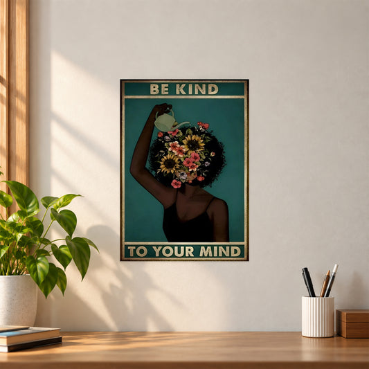 Artistic Be Kind to Your Mind Poster || Inspirational Wall Art