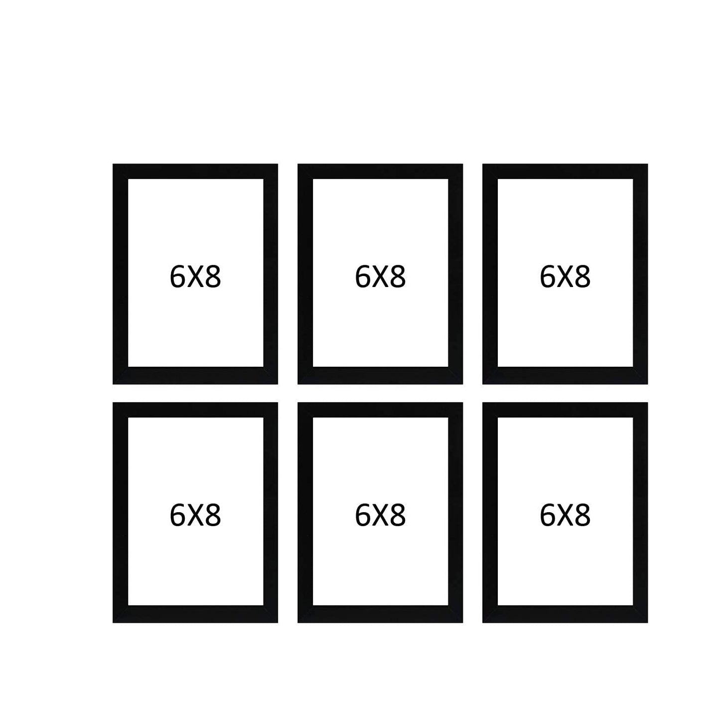 FRAME RANG Set of 6 Black Photo Frames (6 – 6x8 Inch) | Wall Photo Frame Set for Gallery Wall & Home Décor