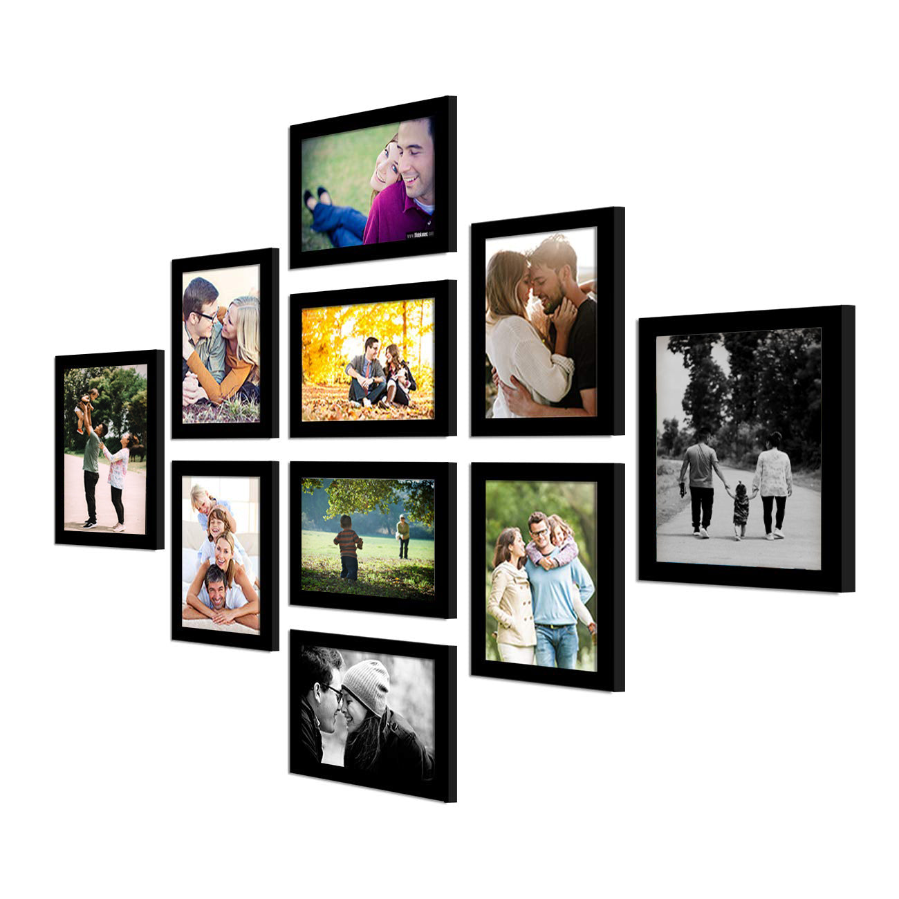 FRAME RANG Set of 10 Black Photo Frames (8 – 5x7 Inch, 2 – 6x8 Inch) | Wall Photo Frame Set for Gallery Wall & Home Décor