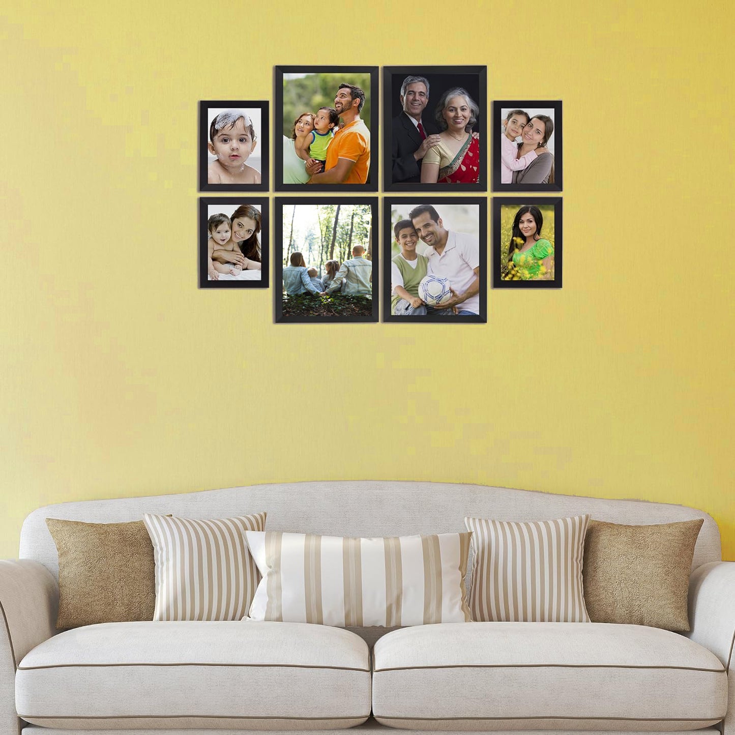 FRAME RANG Set of 8 Black Photo Frames (4 – 8x10 Inch, 4 – 5x7 Inch) | Wall Photo Frame Set for Home Décor & Gallery Wall