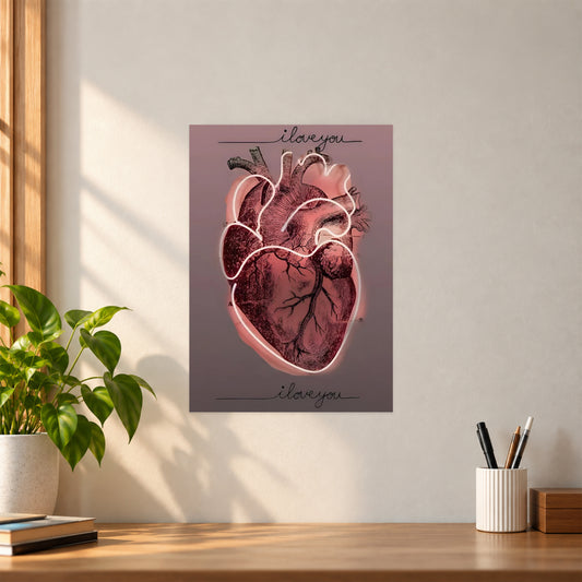 Artistic I Love You Poster || Romantic Love Wall Art