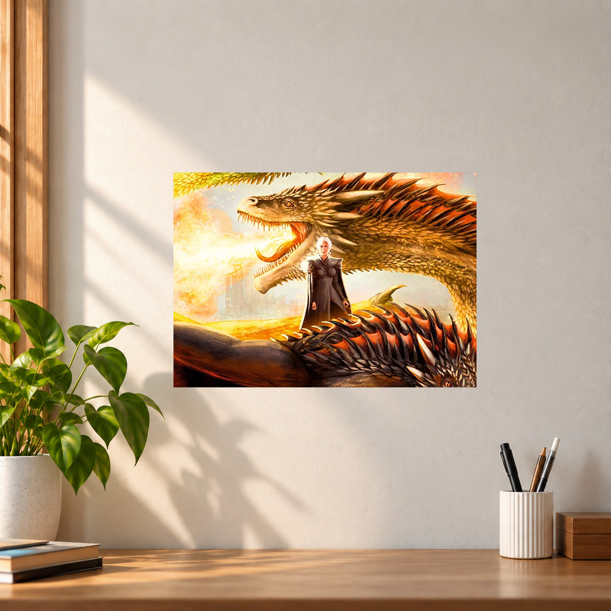 Web-Series Daenerys with Dragon Poster || Game of Thrones Wall Art