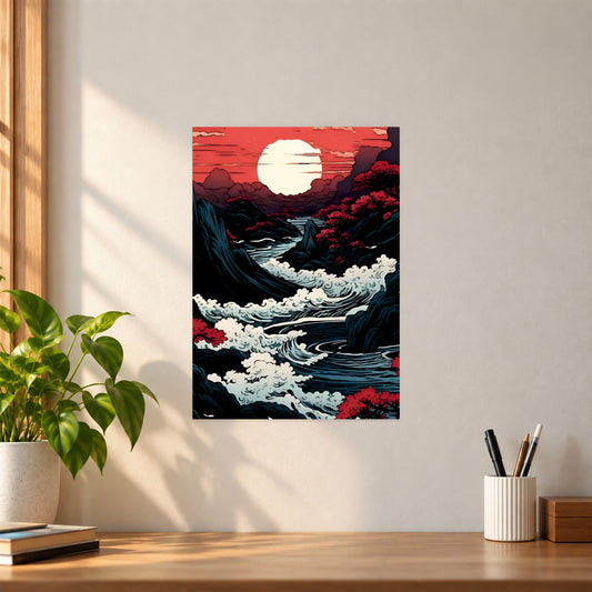 Artistic Reddish White Poster || Modern Artistic Wall Art