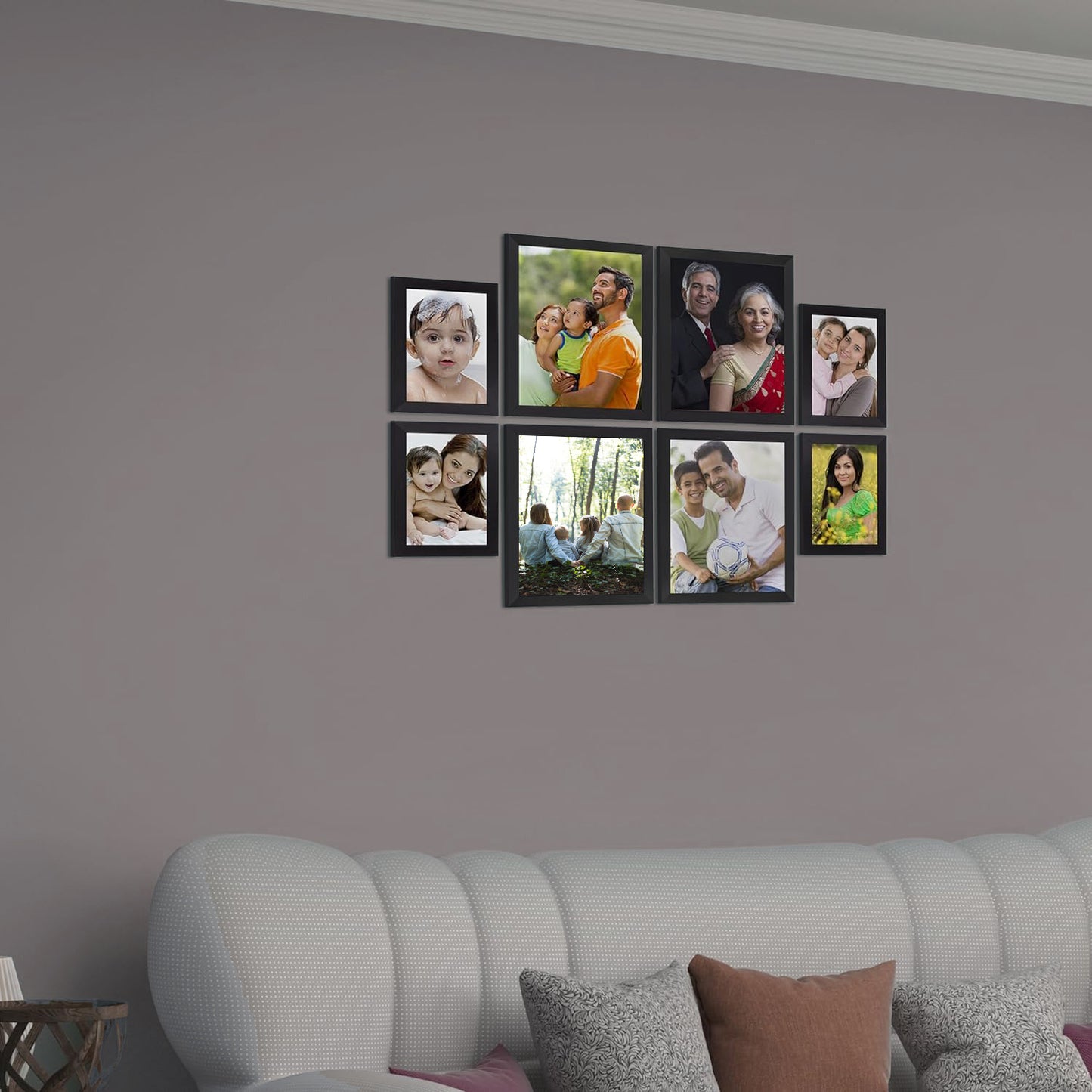 FRAME RANG Set of 8 Black Photo Frames (4 – 8x10 Inch, 4 – 5x7 Inch) | Wall Photo Frame Set for Home Décor & Gallery Wall