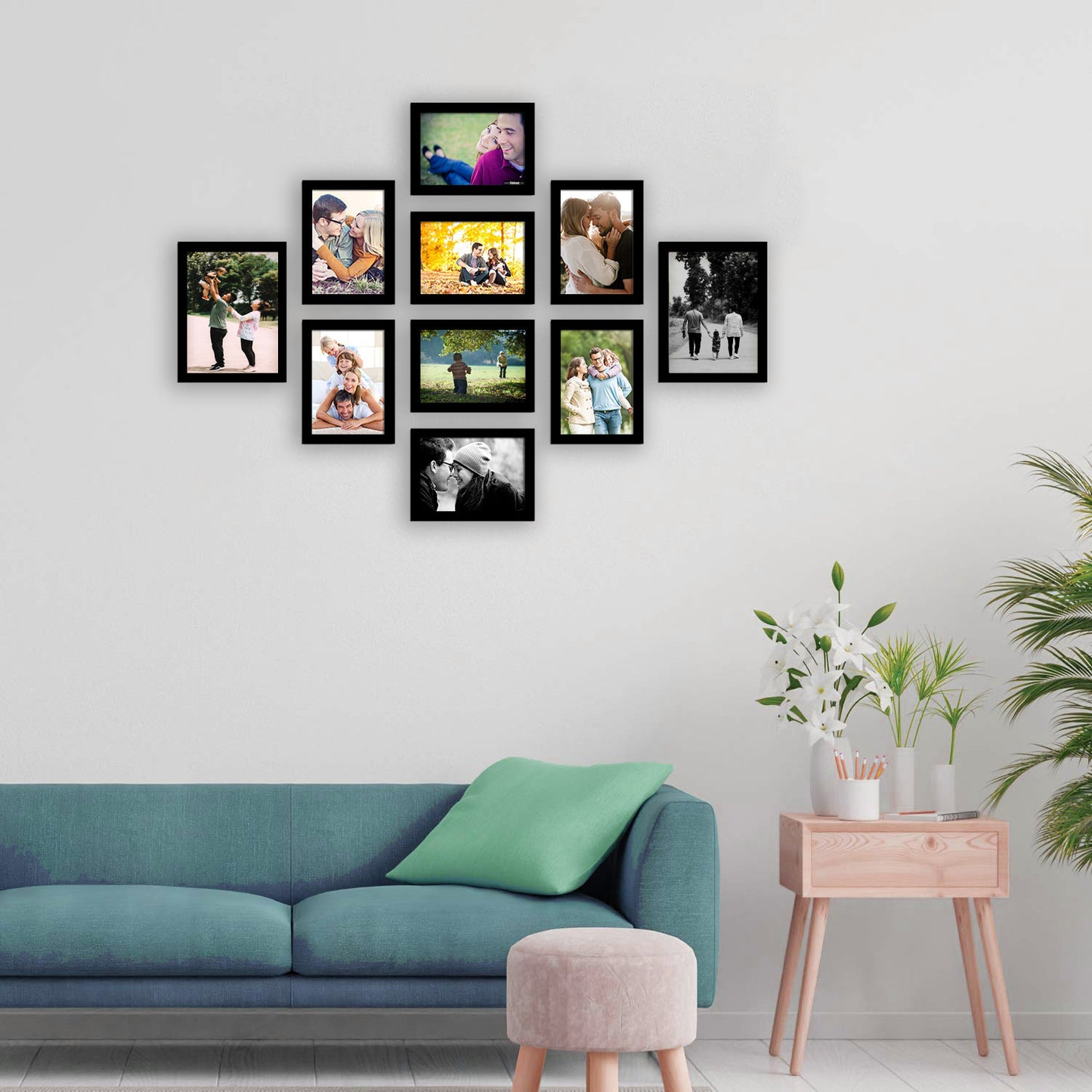 FRAME RANG Set of 10 Black Photo Frames (8 – 5x7 Inch, 2 – 6x8 Inch) | Wall Photo Frame Set for Gallery Wall & Home Décor