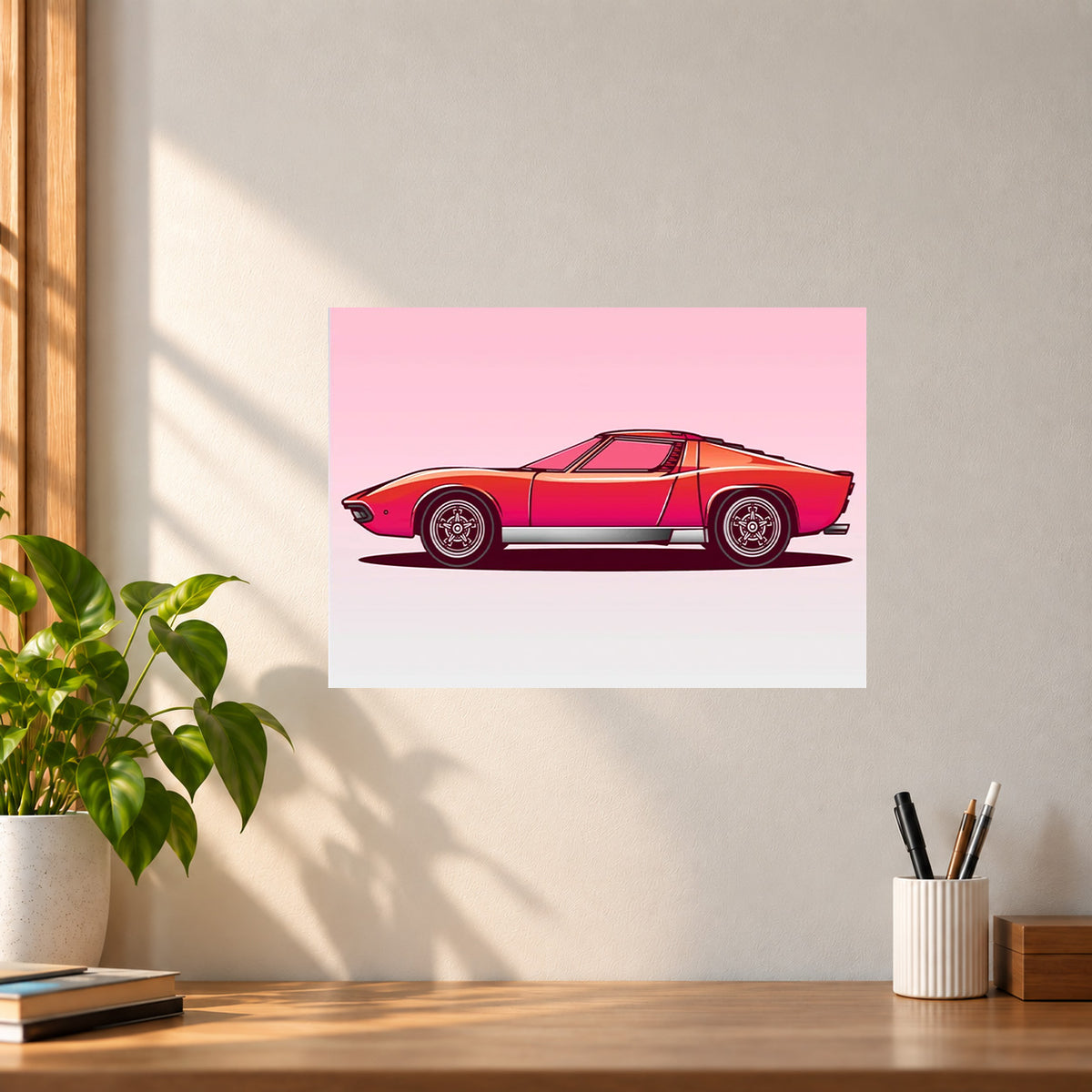 Car Minimalist Supercar Poster || Modern Car Wall Art