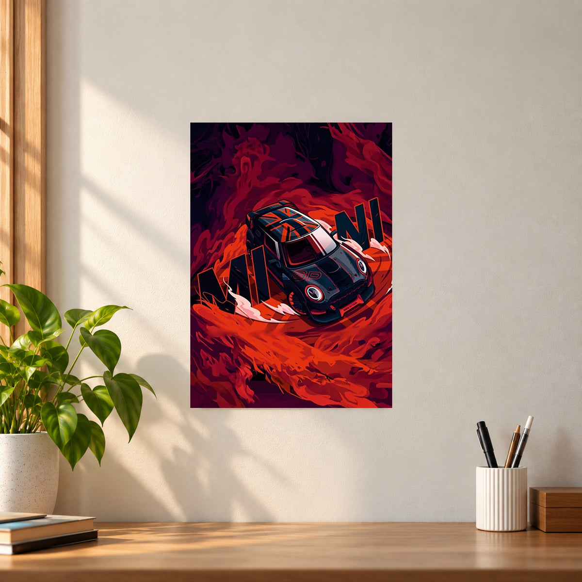 Car Mini Car Illustration Poster || Artistic Car Wall Art