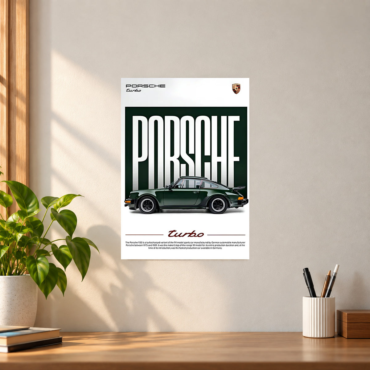 Car Porsche 930 Turbo Poster || Classic Car Wall Art