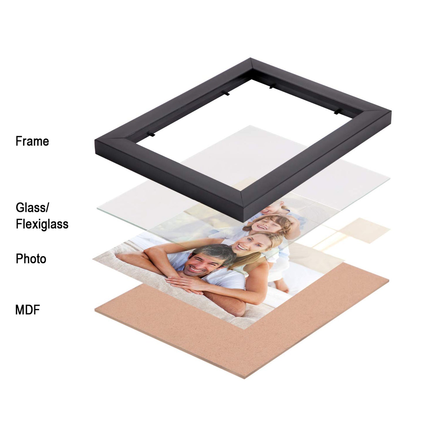 FRAME RANG Set of 8 Black/ White 5x5 Inch Mini Photo Frames | Wall & Tabletop Frame Set for Home & Décor