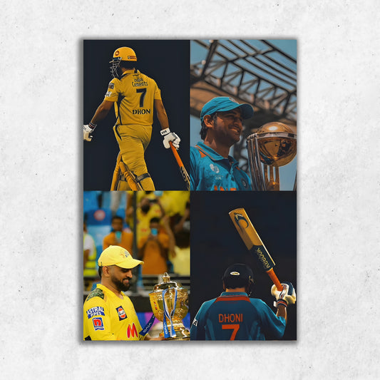 4 IN 1 MS Dhoni Poster || Matte Finish Poster