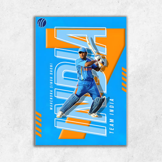 INDIA 7 MS Dhoni Poster