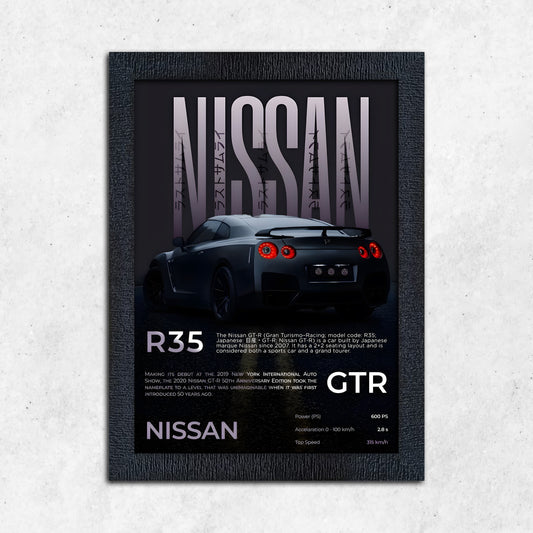 FRAME RANG Nissan GTR Frame | Sports Car Poster Frame Wall Art