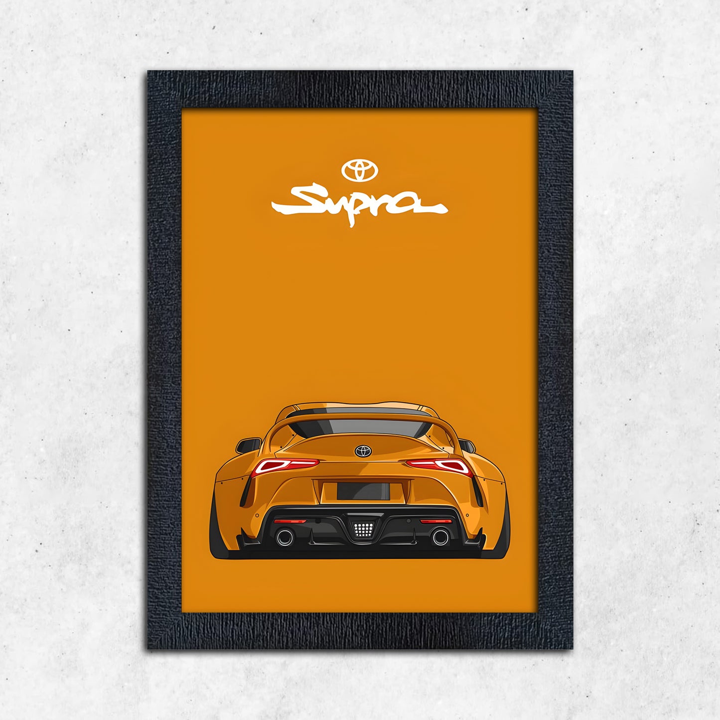 FRAME RANG Yellow Supra Frame | Sports Car Poster Frame Wall Art