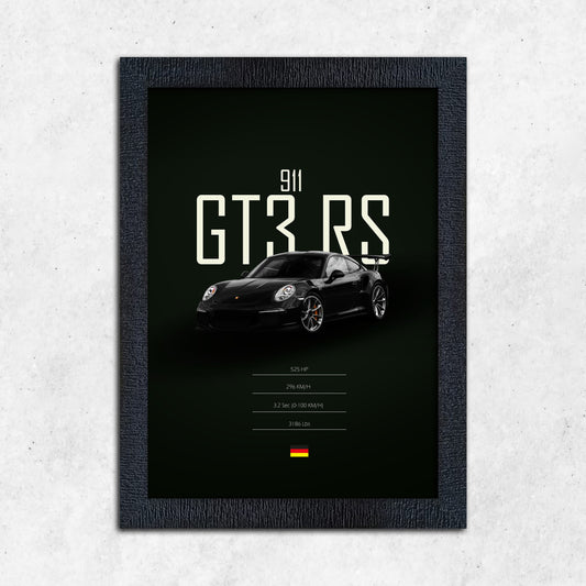 FRAME RANG Black GT3 RS Frame | Porsche Supercar Poster Frame Wall Art
