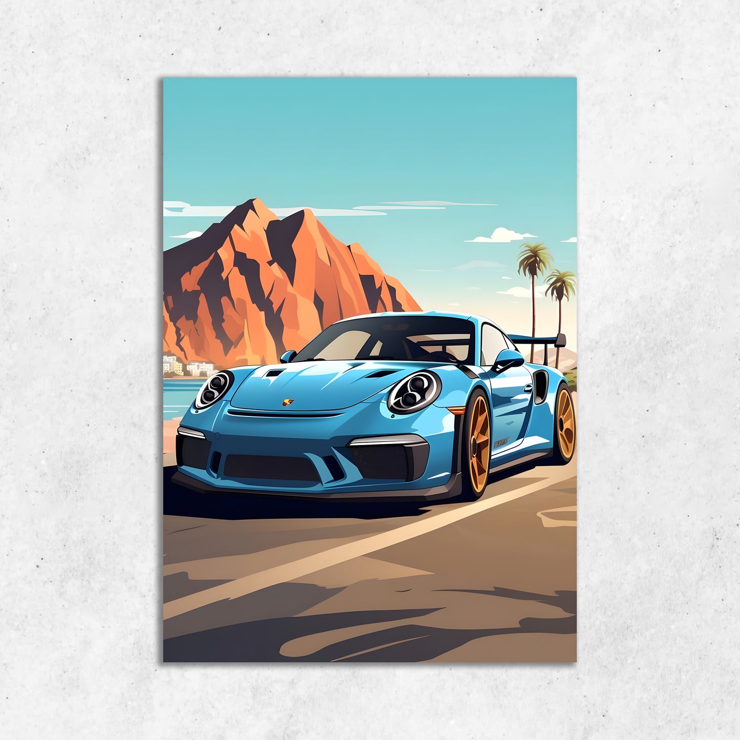Porsche Illustration || Matte Finish Poster