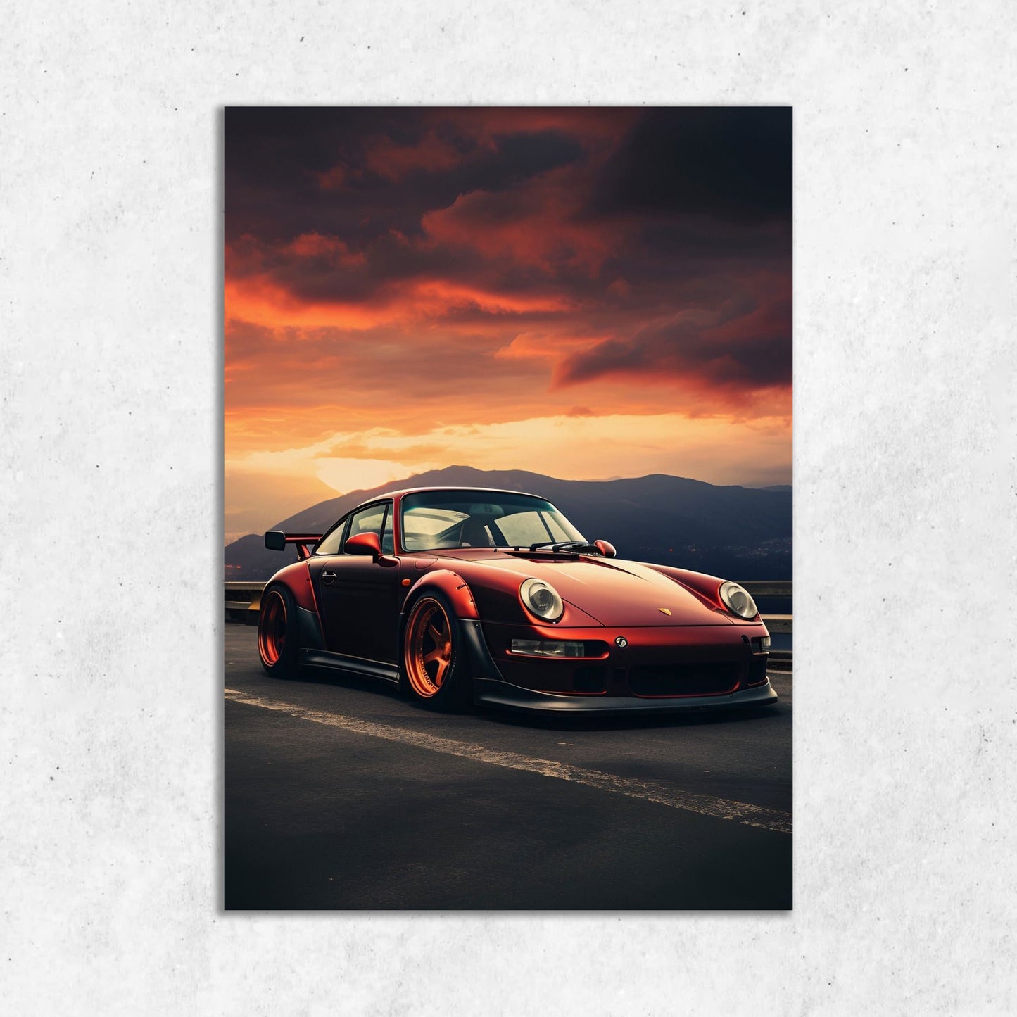 Red Porsche || Matte Finish Poster