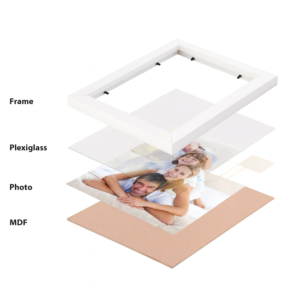 FRAME RANG Customised 4x4 Inch Photo Frame with Text Background | Table Top Frame with Acrylic Front for Personalised Gifts